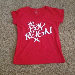 Red tshirt. Bay area local brand.